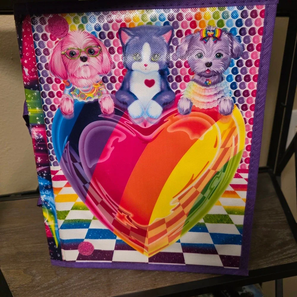 Lisa‎ Frank Portfolio Organizer Folder Animals Rainbow Vintage Style